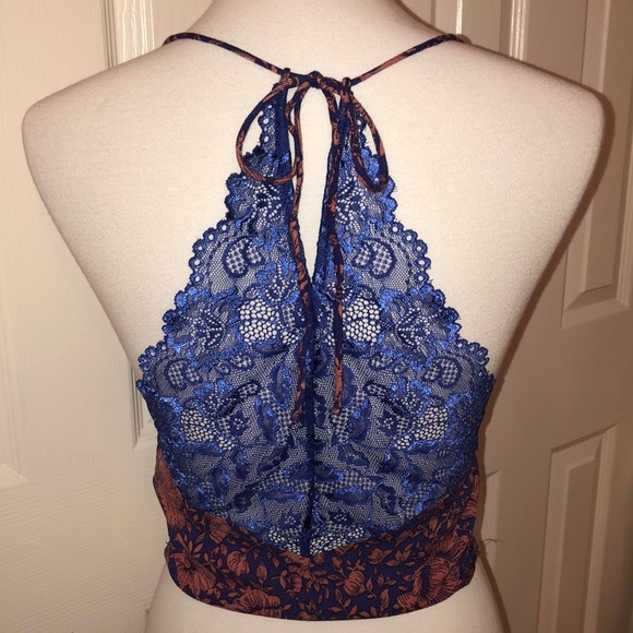 Free People  Century Lace Bralette blue NWT - Picture 4 of 6